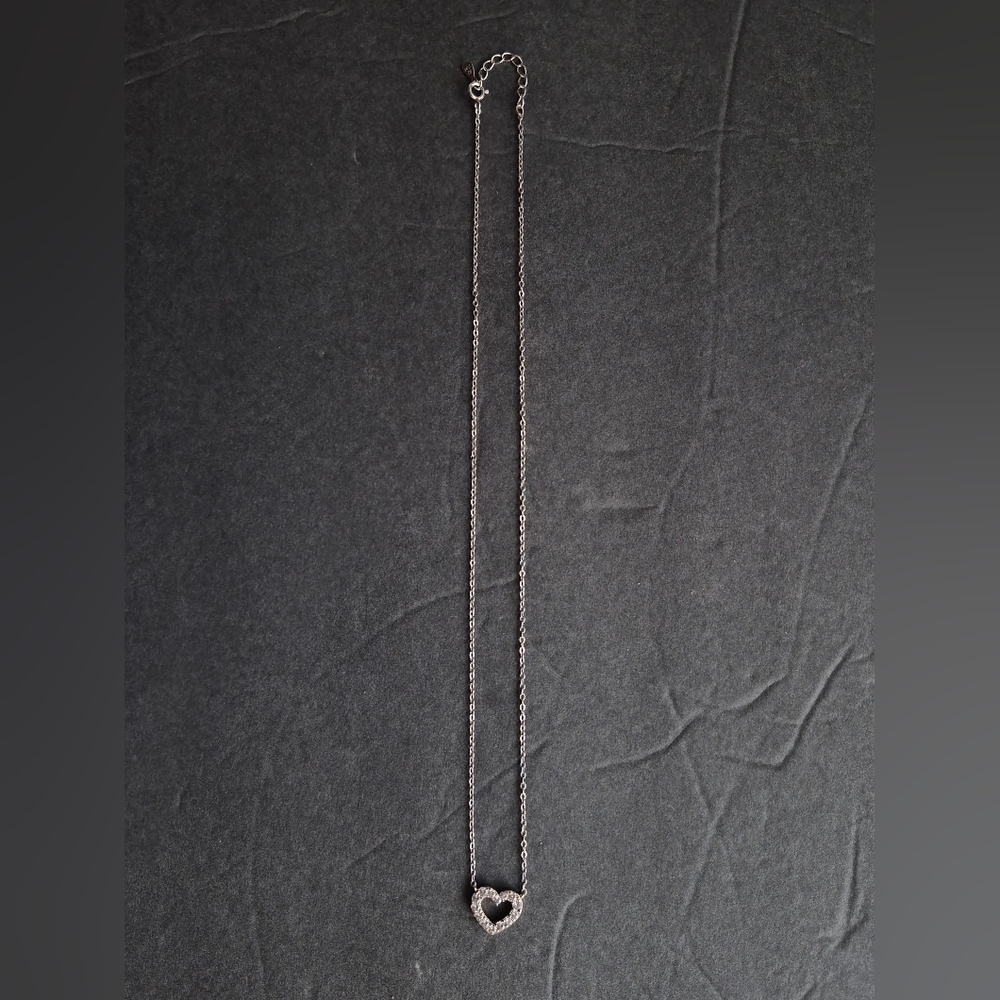 .925 Sterling Silver Heart Necklace Jewelry